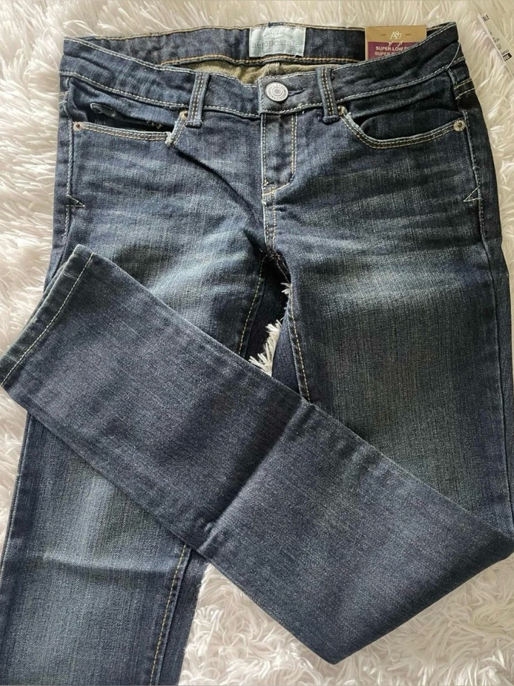 NWT Y2K Aeropostale ASHLEY ULTRA SKINNY Jeans (Super Low Rise/Skinny Fit) #0437